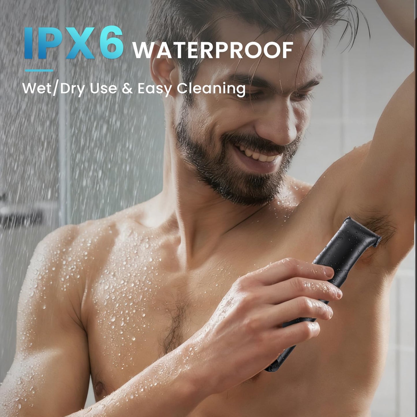 Manscape Body Hair Trimmer for Men 3-in-1 Groin, Pubic & Ball Trimmer with Skin Safe No-Nick Blades, IPX6 Waterproof Wet/Dry Electric Shaver for Chest, Underarms, Legs, USB-C Rechargeable Grooming Kit