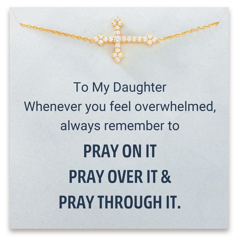 STORYJEWELLERY Daughter Christmas Gifts, Sterling Silver Cross Bracelets, Birthday Gifts for Daughters, Daughter Bracelet, Xmas Presents for Daughters