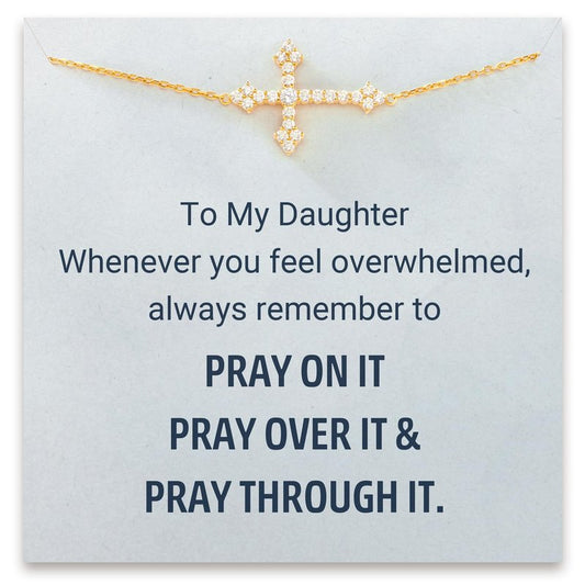 STORYJEWELLERY Daughter Christmas Gifts, Sterling Silver Cross Bracelets, Birthday Gifts for Daughters, Daughter Bracelet, Xmas Presents for Daughters