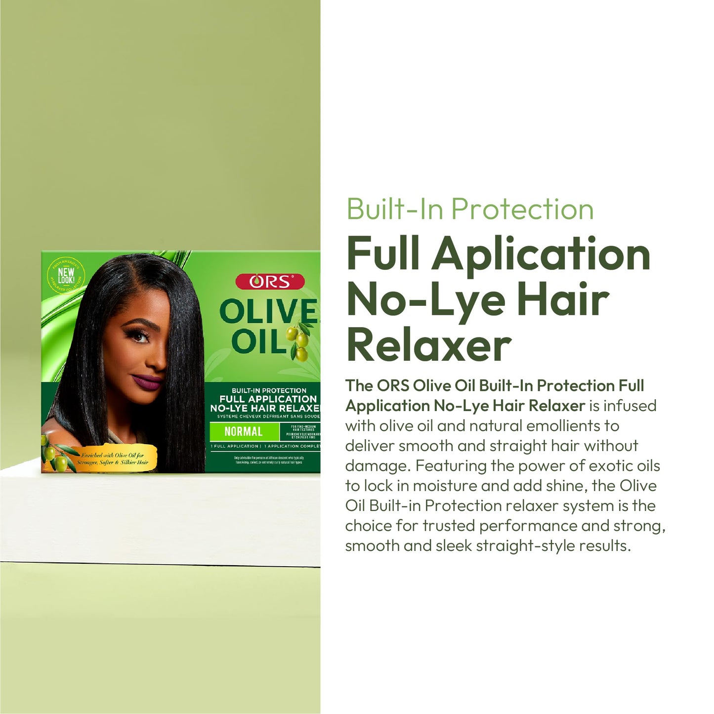 ORS Olive Oil Built-In Protection Full Application No-Lye Hair Relaxer Normal Strength (Pack of 4)
