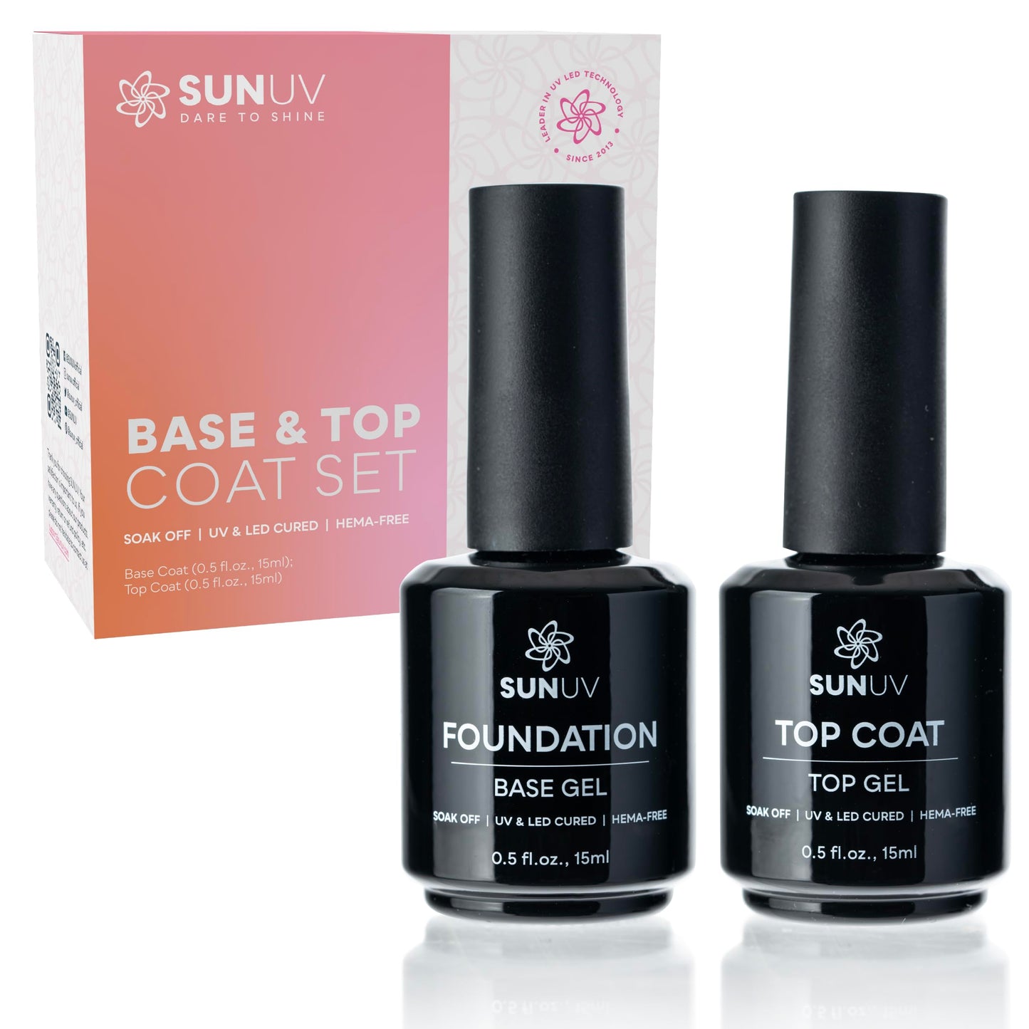 SUNUV SUN9C UV LED Nail Lamp Pink with Top Gel and Base Gel