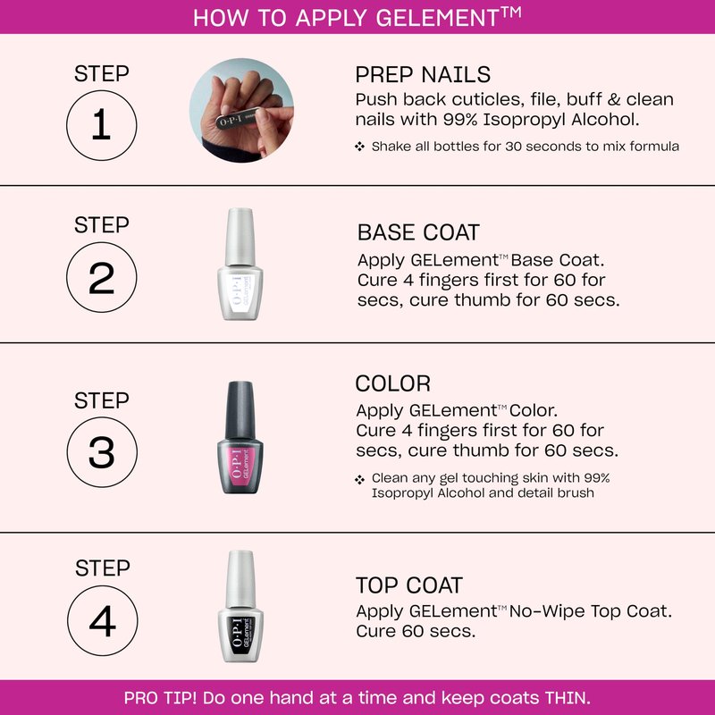 OPI GELement I’m the Gloss! | Opaque Soft Rose Pink Crème LED Cure Gel Nail Polish | DIY Salon Quality Gel Manicure | Vegan Formula, Durable Wear with High Shine Finish | 0.3 Fl Oz.
