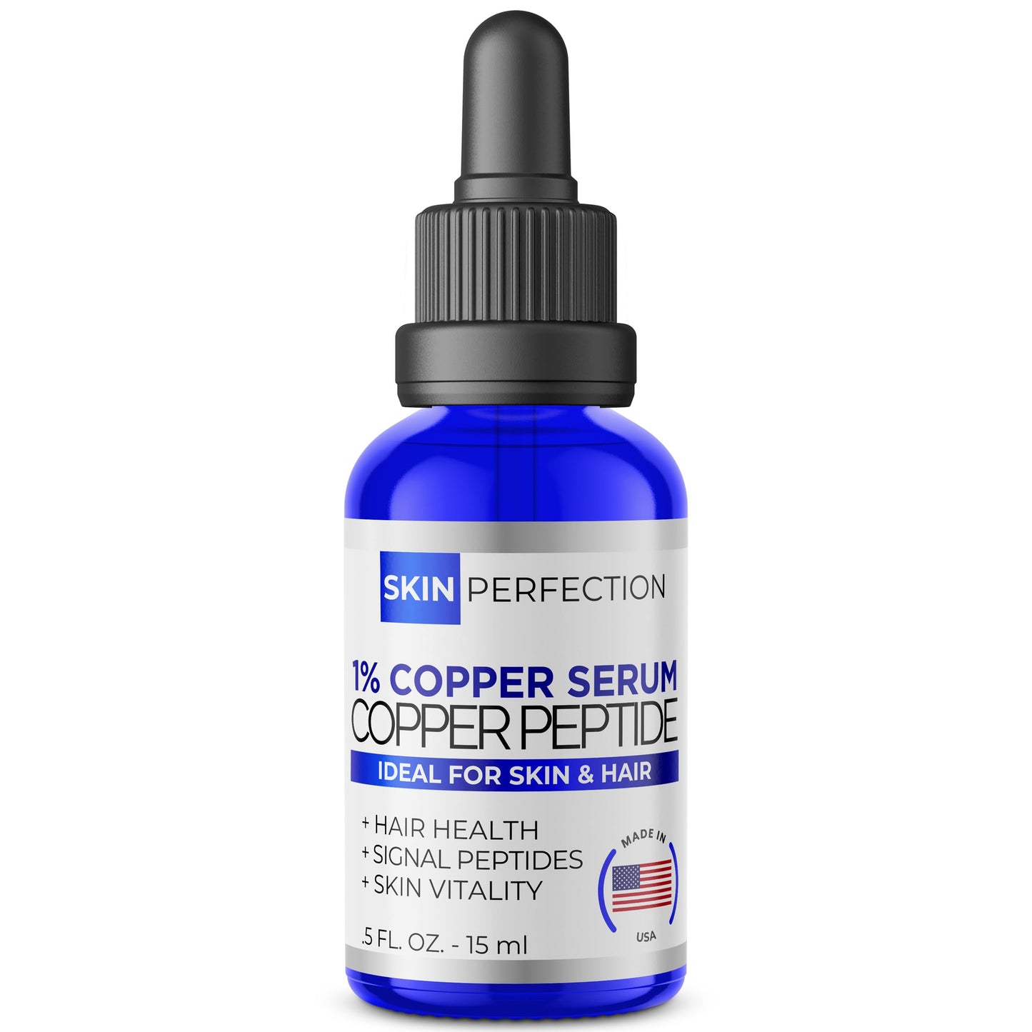 Skin Perfection 1% GHK-Cu Copper Peptide Serum for Face and Neck 0.5 fl oz