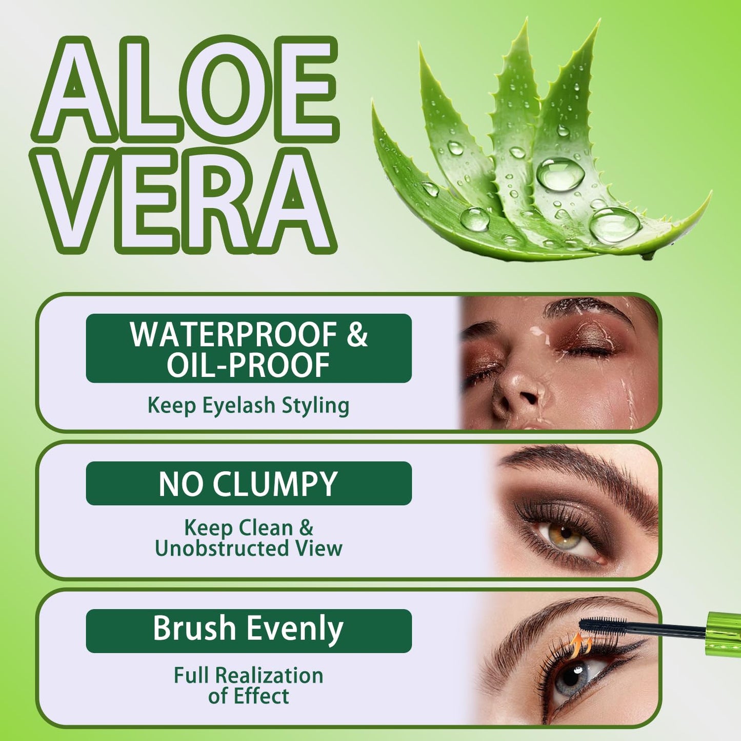 Black Natural Eye Makeup Lash Mascara,Sculpts Brows, Defines Lashes, Primer & Top Coat, containing aloe ingredients,Cruelty-Free & Vegan - Black,1count