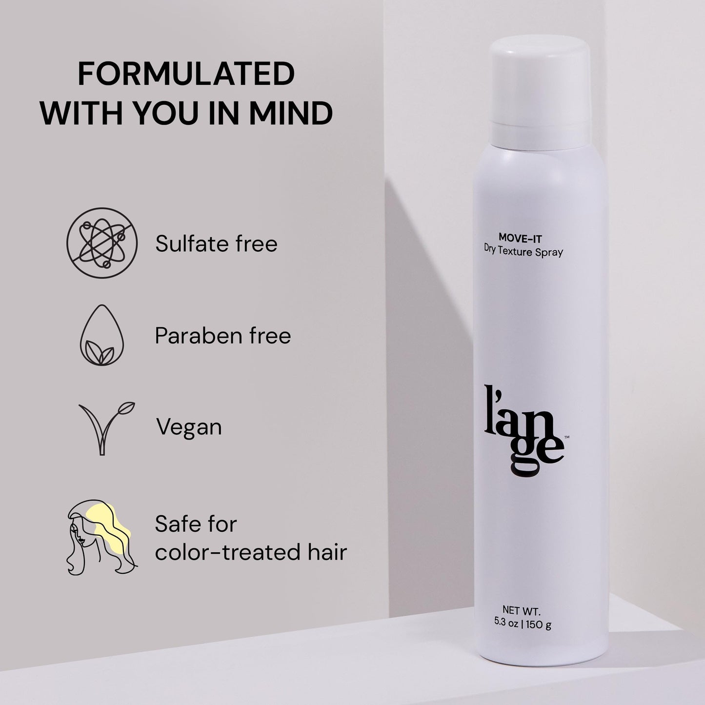 L'ANGE HAIR Move-It Super Dry Texture Spray | Absorbs Oil and Refreshes Hair | Texturizing Spray for Hair Volume | Adds Lightweight Lift and Body | Texturizing Product For Women