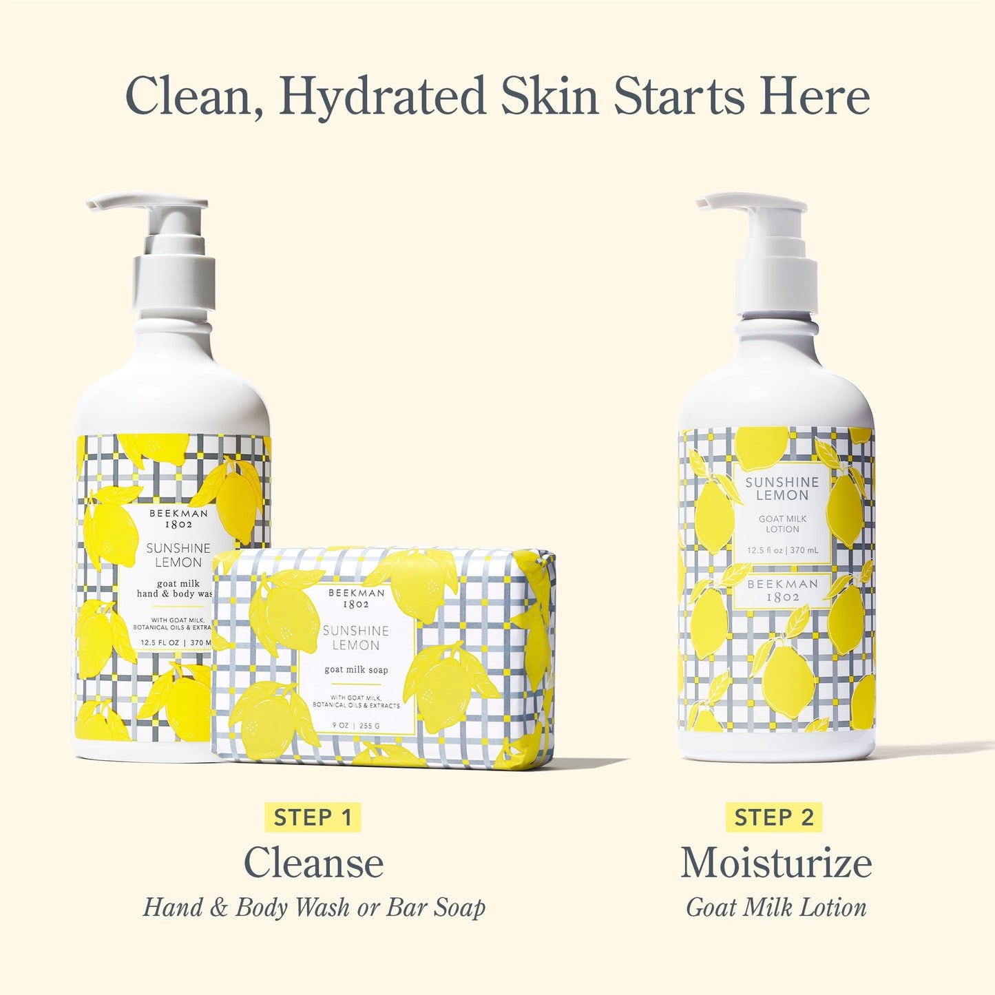 Beekman 1802 Goat Milk Hand Soap – Moisturizing Body Wash & Liquid Hand Soap for Sensitive Skin, Hand & Body Wash, Natural Soap with Goat Milk & Aloe, Cruelty Free – Sunshine Lemon 12.5 fl oz