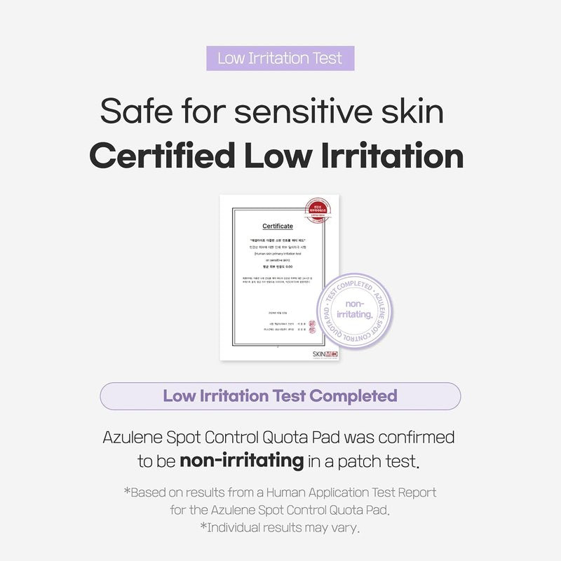 Azulene Spot Control Facial Pads - Calming & Soothing Skincare for Sensitive Skin | 14 Pads in 1 Box - Quick Redness & Blemish Relief