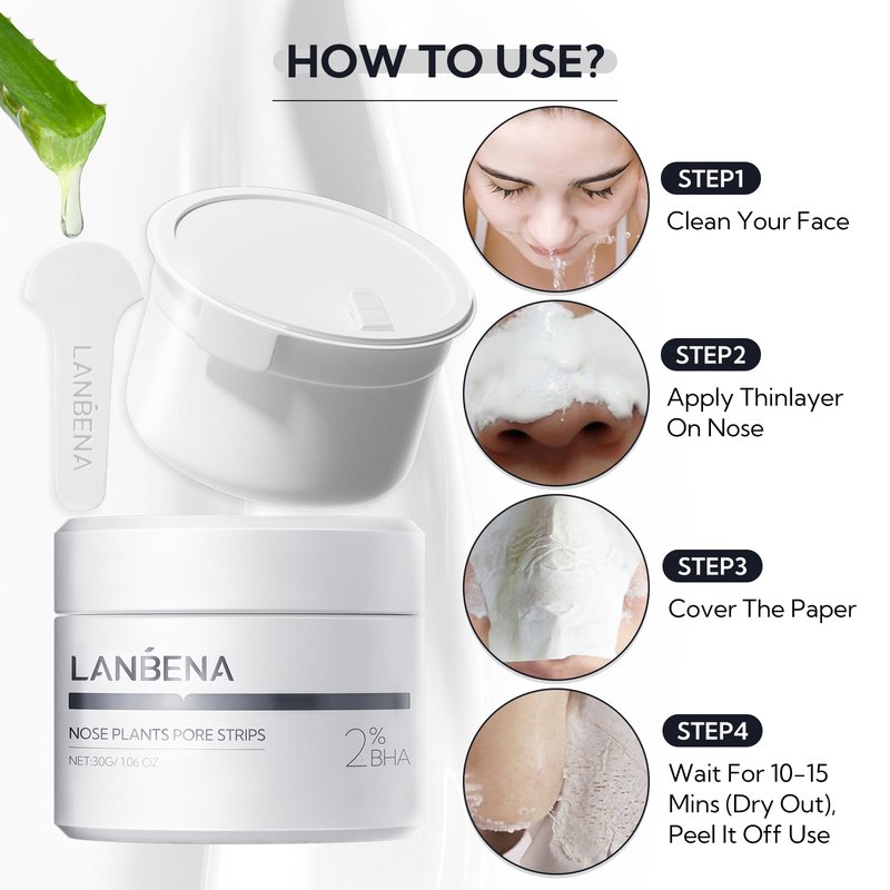 LANBENA Blackhead Remover - Peel Off Mask for Nose & Face, Blackhead Removal Kit 1.05oz