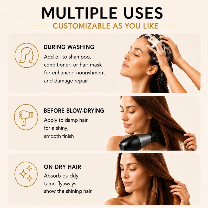 Japanese Camellia Hair Oil Serum - Lightweight Treatment for Dry, Frizzy Hair | Non-Greasy Leave-In, 30ml