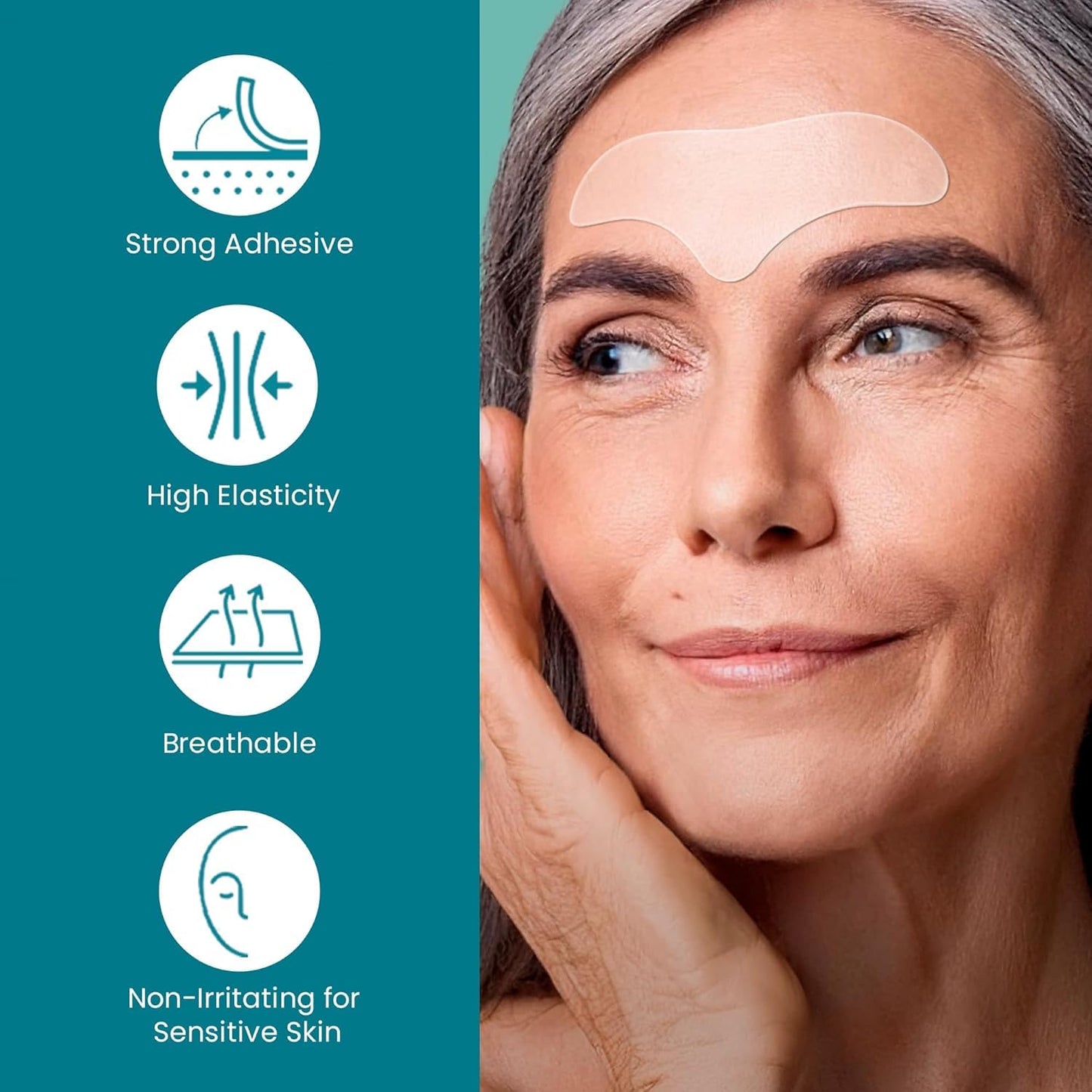 NURIVE Advanced Wrinkle Patches 20ct Smile Line, Frown Line Wrinkle Patches for Facial Korean Skin Care Face Wrinkle Tape Invisible Overnight with Retinol & Collagen (Large (Forehead))