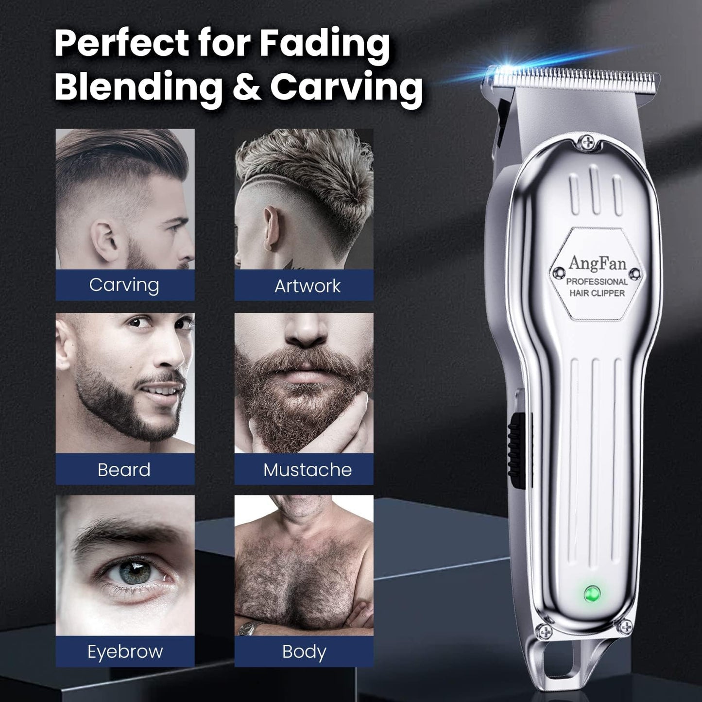 AngFan Professional Hair Clippers for Men Cordless Clipper & Trimmer Set
