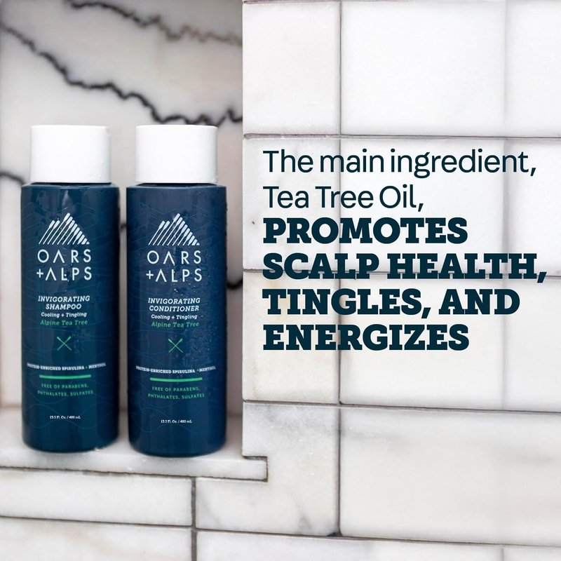 Men's Sulfate-Free Hair Shampoo with Witch Hazel & Tea Tree Oil - Nourishing & Moisturizing, 13.5oz