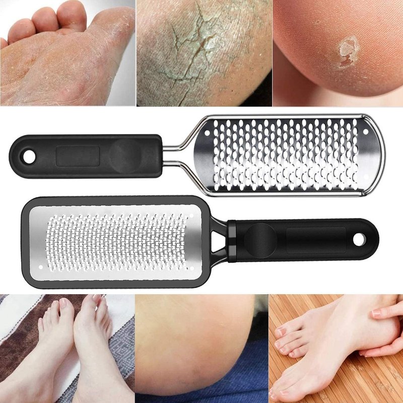 Colossal Professional Foot File - Stainless Steel Callus Remover for Smooth Heels | 2-Pack Pedicure Tool