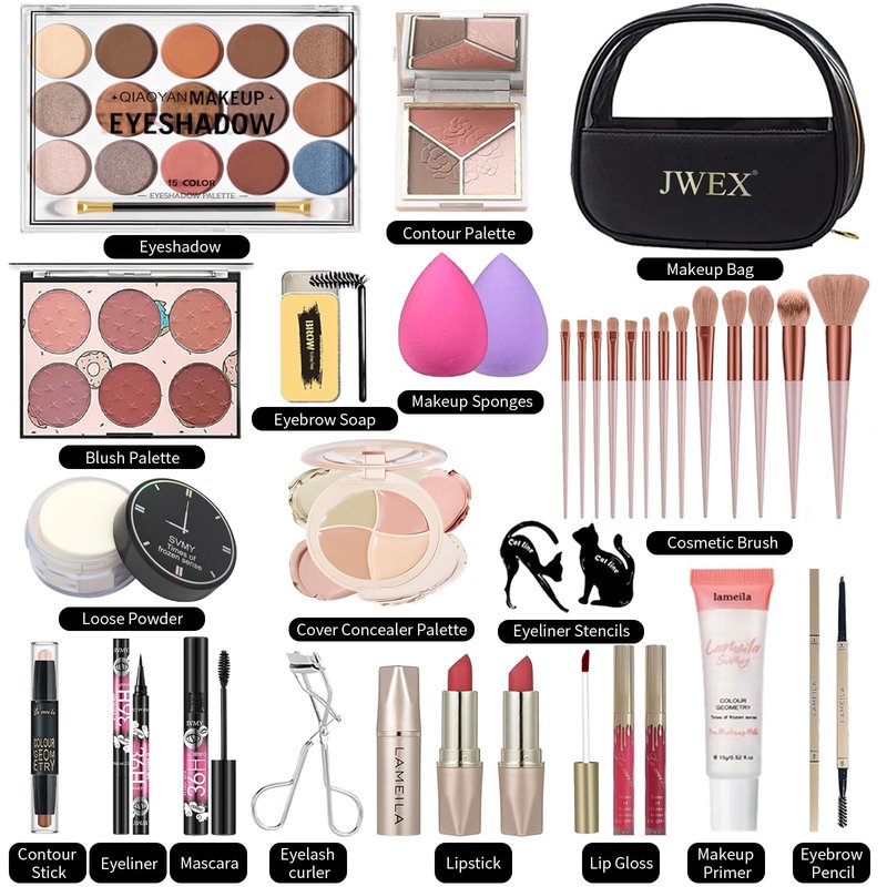 Makeup Advent Calendar 2025, Makeup Kits Mystery Boxes For Christmas Tree Decors, 12 Days Christmas Advent Calendars Gifts for Girls, Xmas Gift Makeup Set For Teens Girls Includ Eyeshadows Lipstick
