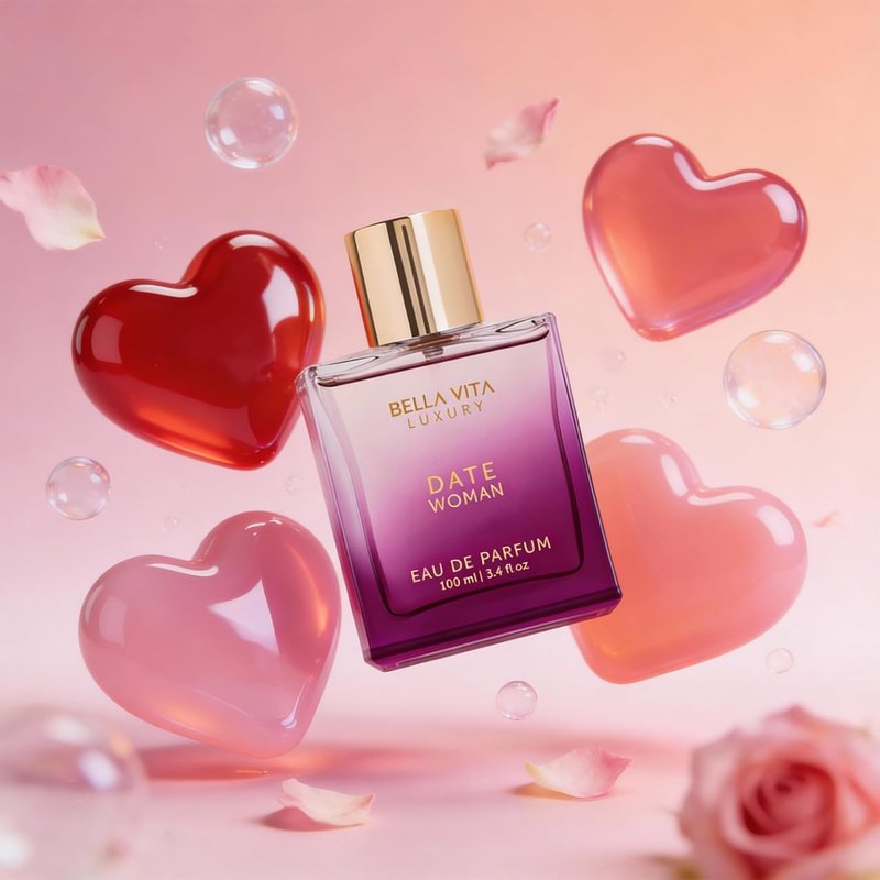 Bellavita Luxury DATE Eau de Parfum - Floral Jasmine & Pink Pepper Scent | 100 ml (3.4 fl. oz.) | Perfect Mother's Day Gift