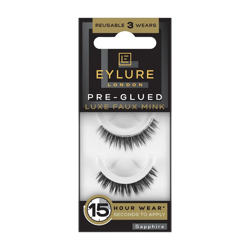 Eylure Pre-Glued False Eyelashes, Luxe Faux Mink Sapphire