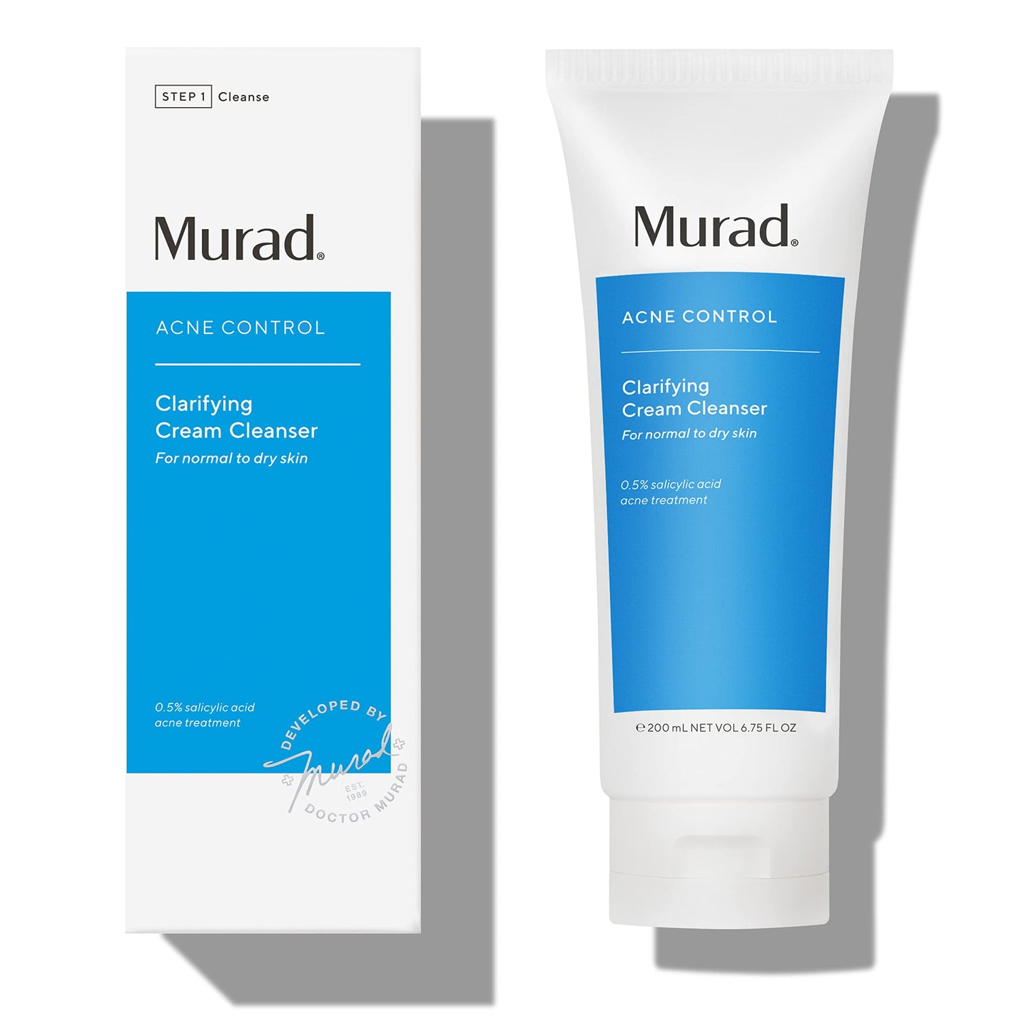 Murad Clarifying Cream Cleanser – Gentle Salicylic Acid Face Wash for Acne-Prone and Sensitive Skin, Treats and Prevents Breakouts and Calms Irritation with Extra Hydration