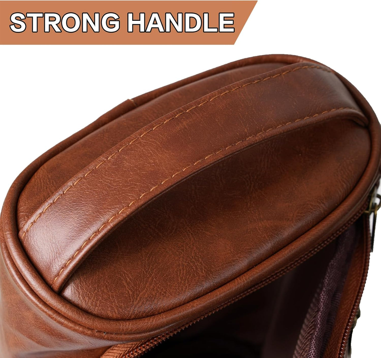 Travel Toiletries Bag for Men - Water-Resistant Dopp Kit | PU Leather Shaving Pouch Organizer, Multi-Compartment Design