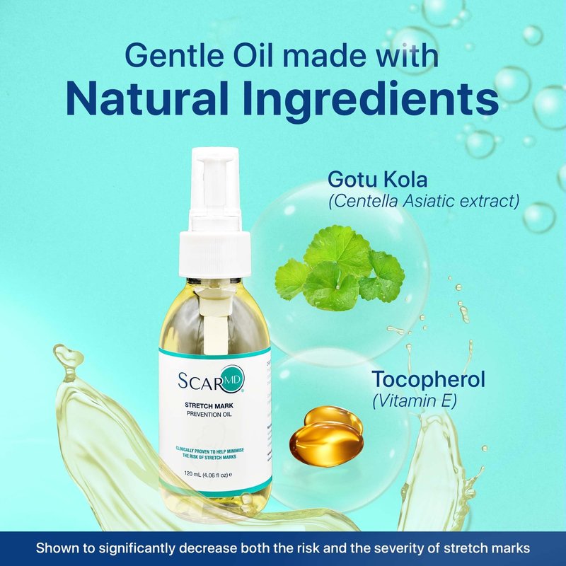 Stretch Mark Oil, Minimizes the Risk and Severity of Stretch Marks, Gentle Belly Oil for Pregnancy, Made of Natural Ingredients, Suitable for Adults and Children, 120mL（4.06 Fl Oz）