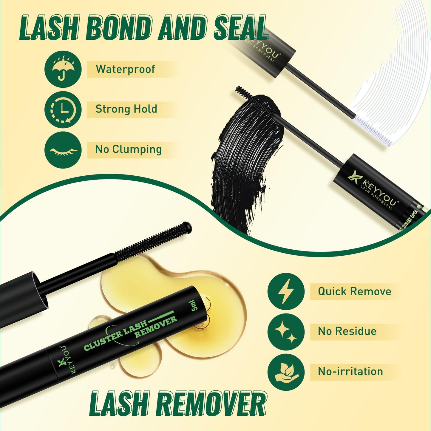 KEYYOULASH Lash Clusters Kit Natural 120pcs 8-18MIX Lash Extension Kit with Spiky Lash Clusters D Curl with Bond and Seal,Remover,Applicators for DIY Manga Eyelash Clusters at Home (KY07 Kit)