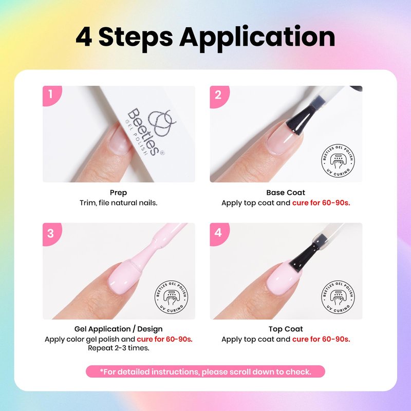 Beetles Gel Nail Polish Kit with U V Light - 80Pcs Color Enchantment 55 Colors Gel Nail Kit with Everything Base Top Coat Beginner Starter at Home Nails Kit Manicure DIY Salon Tools Gifts for Women