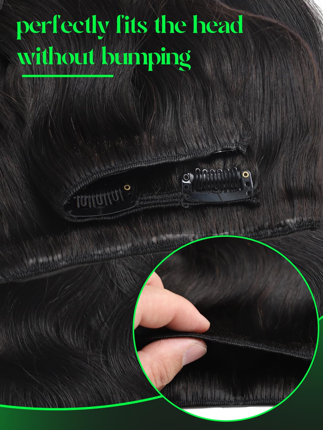 Anrosa Straight Clip In Hair Extensions 14 Inch Seamless Clip Ins #1 Jet Black Remy Human Hair Extensions for Women 120g 7pcs