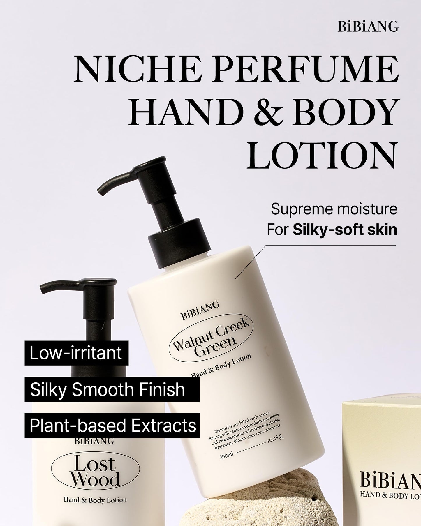 BiBiANG New York in Tilly Body Lotion - Korean Body Care for Moisturizing & Nourishment - Hydrating Body Care Formula with Floral Lily Scent, Shea Butter & Jojoba Oil - 10.82 fl.oz