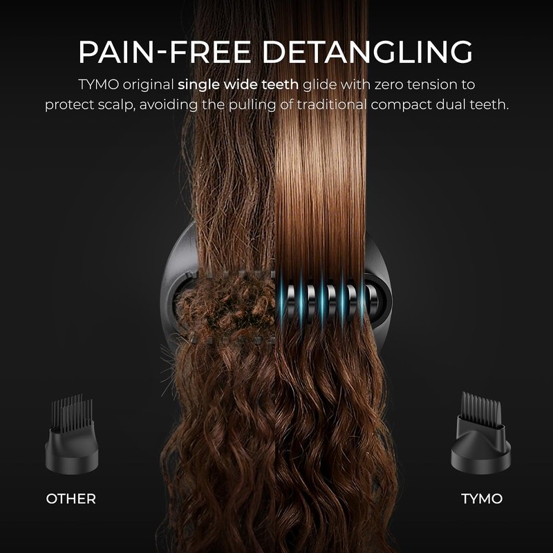 TYMO Hair Dryer with Diffuser for Women - 1500W Professional High Speed Blow Dryer with Comb, 110,000RPM Fast Dry, 200 Million Ionic Hairdryer, 4 Temps & 3 Speeds, 8 Ft Cord for Salon, Metal Gray