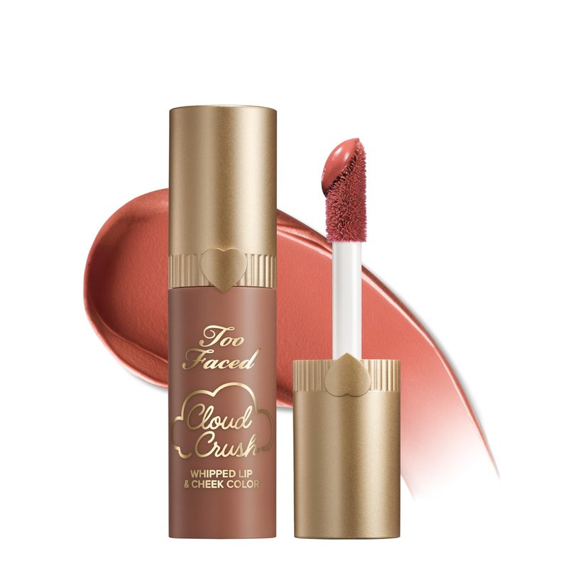 Too Faced Cloud Crush Whipped Lip & Cheek | Creamy Multi-Use Formula with Hyaluronic Oil for a Soft-Focus Longwear Flush, 0.15 Fl Oz, Milk & Cookies