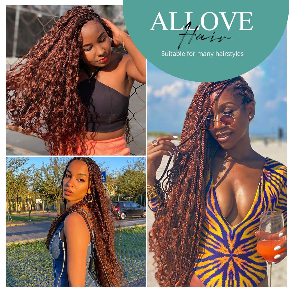 20 Inch 50g Human Braiding Hair 1 Bundles/Pack Deep Wave Bulk Human Braiding Hair for Boho Braids Wet and Wavy Brown Braiding Hair #30 Color No Weft Micro Braiding Hair Human Hair Extensions