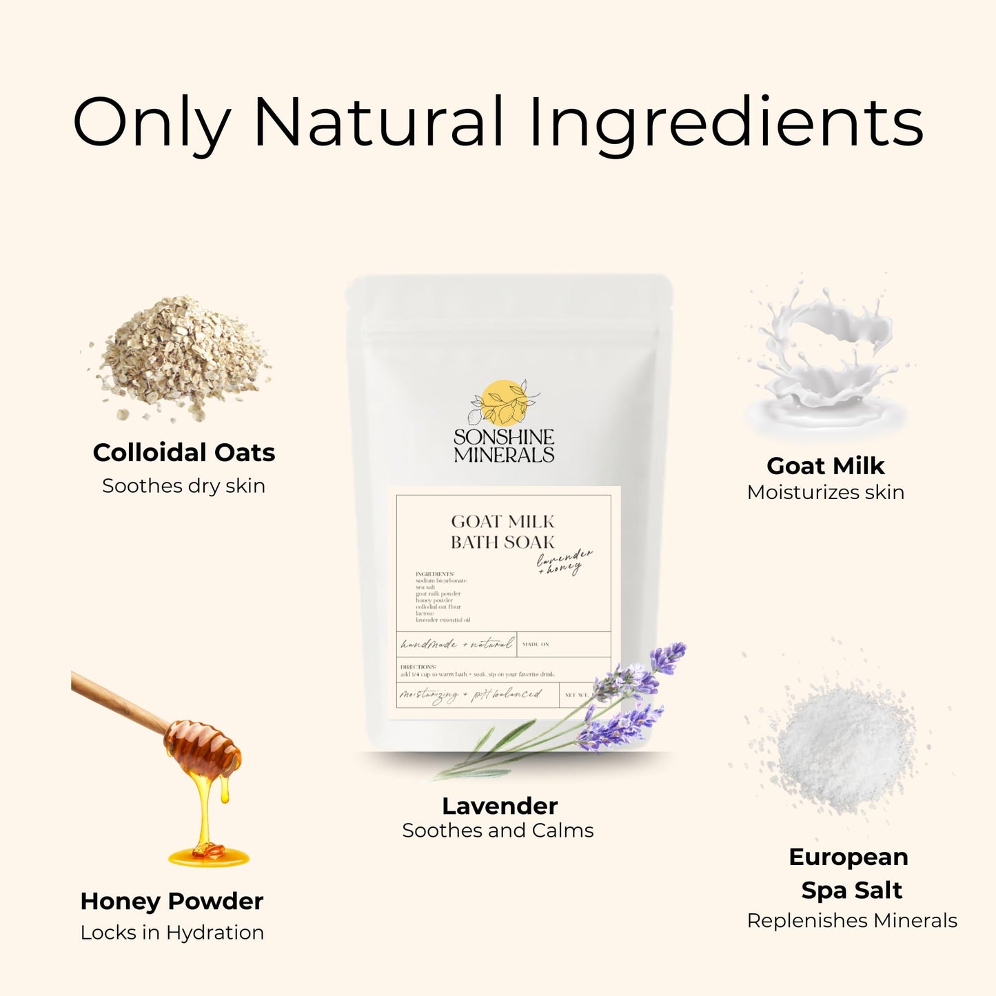 Goat Milk Bath Soak with Colloidal Oatmeal & Honey (12oz) + Unscented Goat Milk Lotion (8oz Pump) | Sensitive Skin Care Duo for Soothing, Hydrating, and Calming Dry Skin