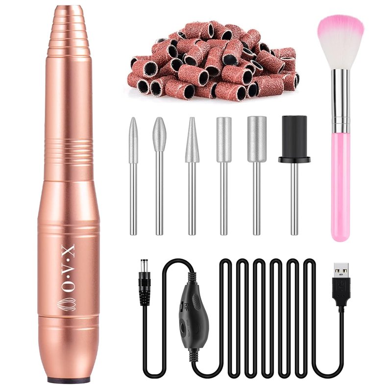 Acrylic Nail Drill Machine - Professional USB Electric Nail File Kit for Gel Nails | Portable Gold Design