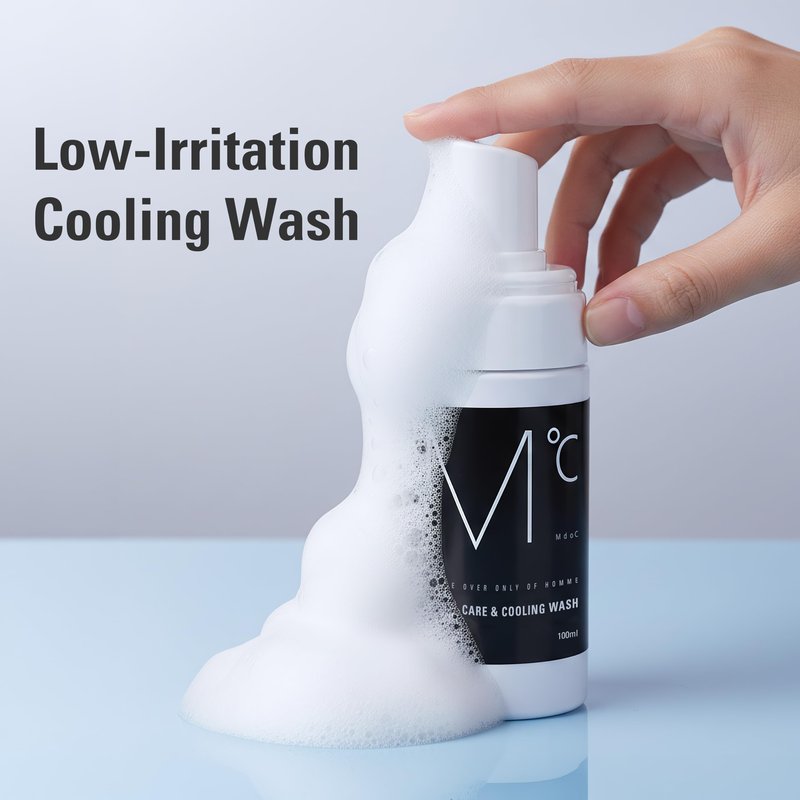 Mdoc Men’s Intimate Wash, Cooling Intimate Foam Cleanser with Menthol & Peppermint, Gentle Daily Care for Sensitive Skin, 100ml