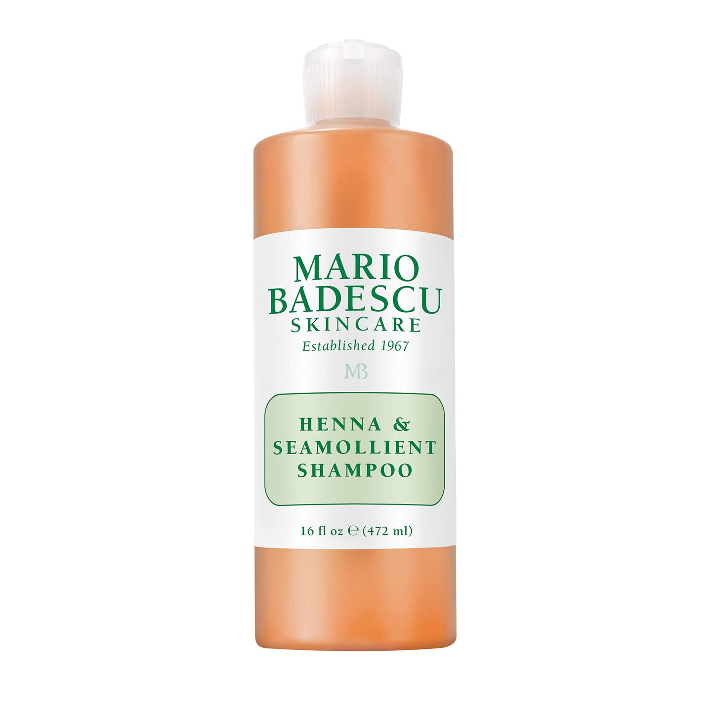 Mario Badescu Henna & Seamollient Hair Shampoo for Men & Women - Moisturizing Shampoo with Seaweed, Glycerin and Lemongrass Extracts - Adds Volume and Enhances Hair Tone & Natural Highlights, 16 Fl Oz