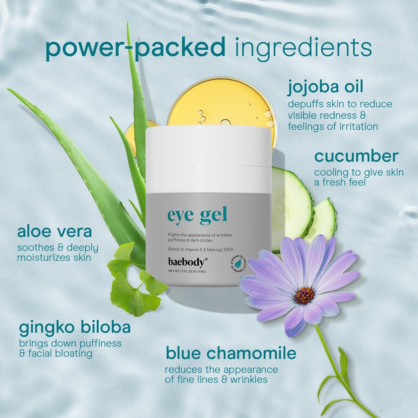 Baebody Under-Eye Gel - Advanced Cooling Under-Eye Cream For Dark Circles and Puffiness - Anti Aging and Hydrating - Beauty Gifts for Women (50 ml/1.7 fl oz)