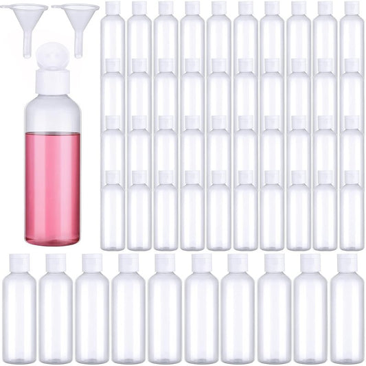 Travel Bottles - 50 Pcs 3.4 oz TSA Approved Leakproof Plastic Containers | Clear Refillable Bottles for Toiletries & Liquids