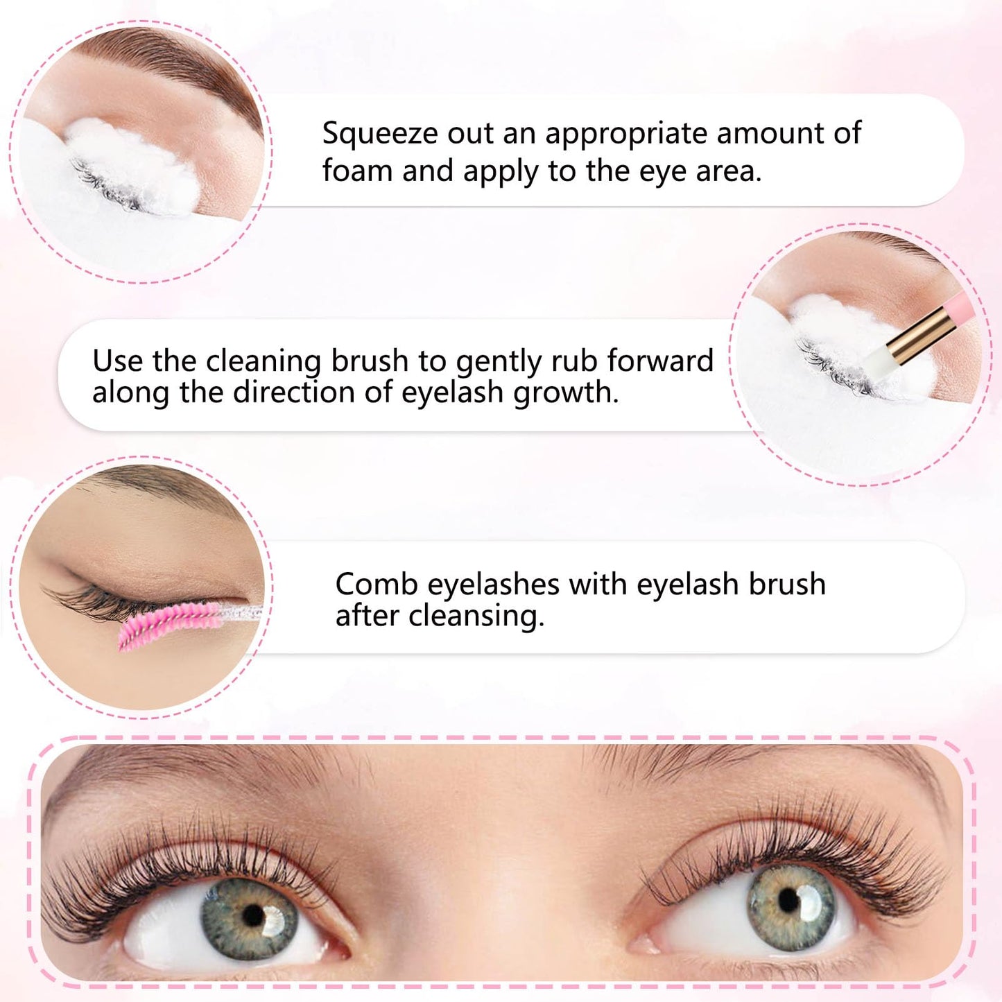 4.06fl oz Lash Shampoo Concentrate for Lash Extensions, Lash Cleanser Concentrate Eyelash Extension Professional Lash Cleanser Kit Natural Foaming