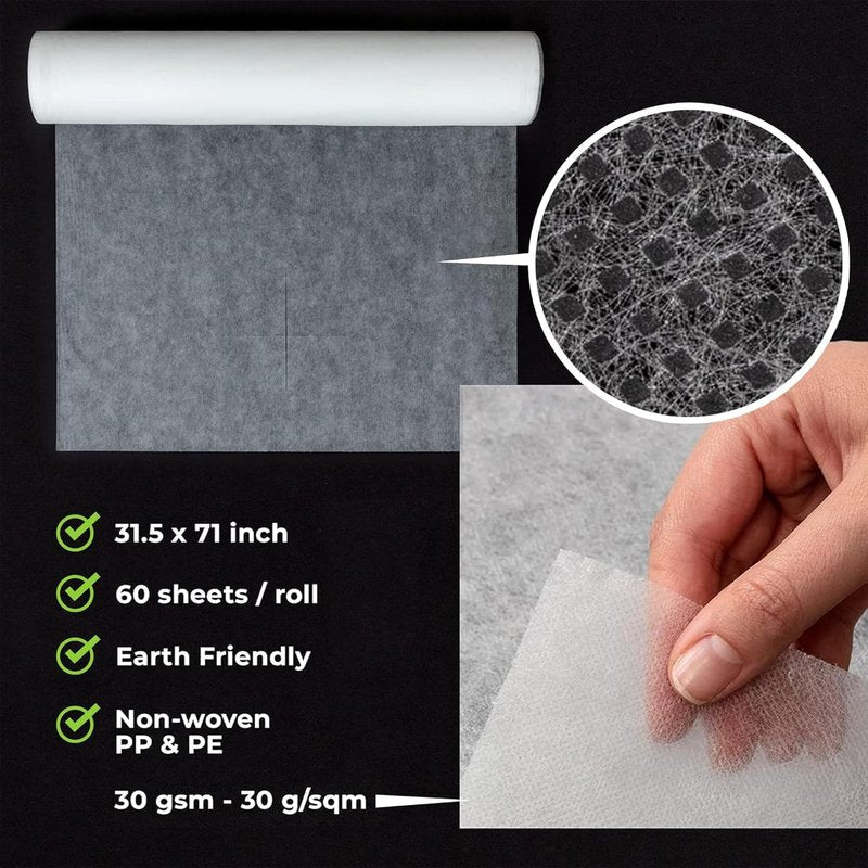 Disposable Massage Bed Cover - Non-Woven Material for Spa & Tattoo | 31.5 x 71 Inches (30 Sheets)
