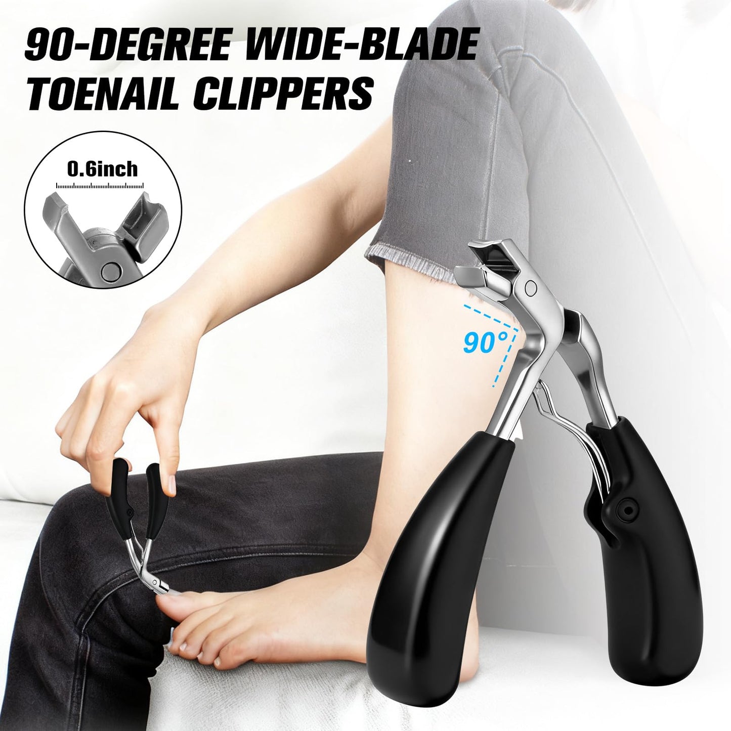 Toenail Clippers for Seniors Thick Toenails, 7-in-1 Ingrown Toe Nail Clippers, Professional Large Podiatrist Toenail Clippers Manicure Pedicure Kit for Men Women