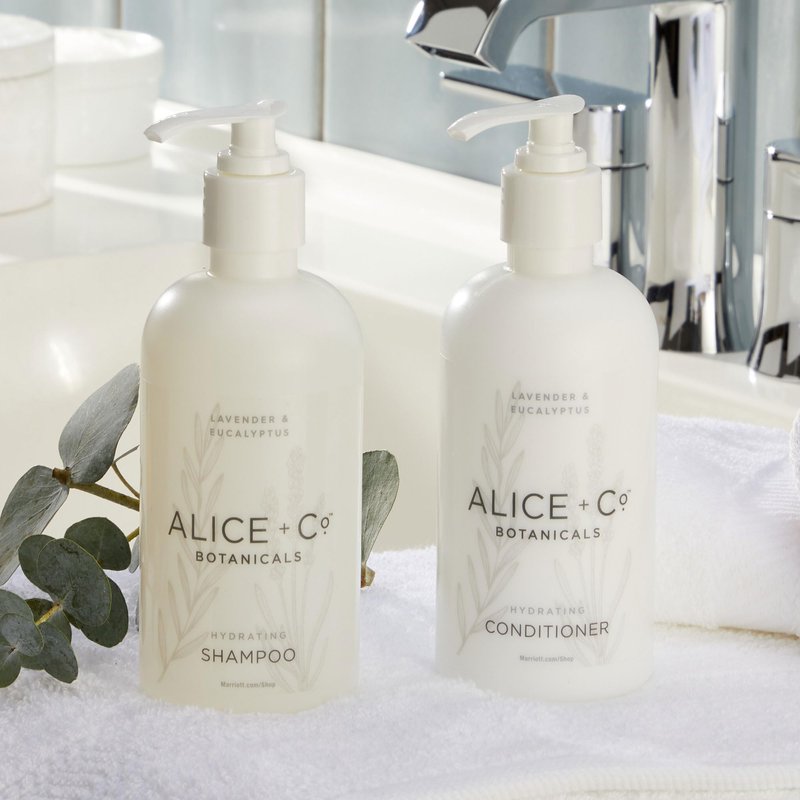 Alice + Co. Shampoo & Conditioner | Lavender & Eucalyptus | Fairfield by Marriott | Hotel Bath Amenities | 8.5 oz Bottles | Hair Care Set