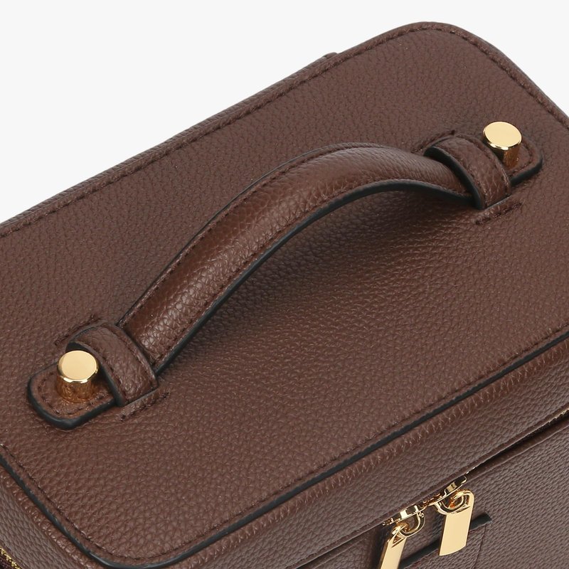 AnBlack Makeup Bag Vanity Case with Removable Divider Travel Toiletry Bag Portable Cosmetic Bag Makeup Organizer Case (Coffee)
