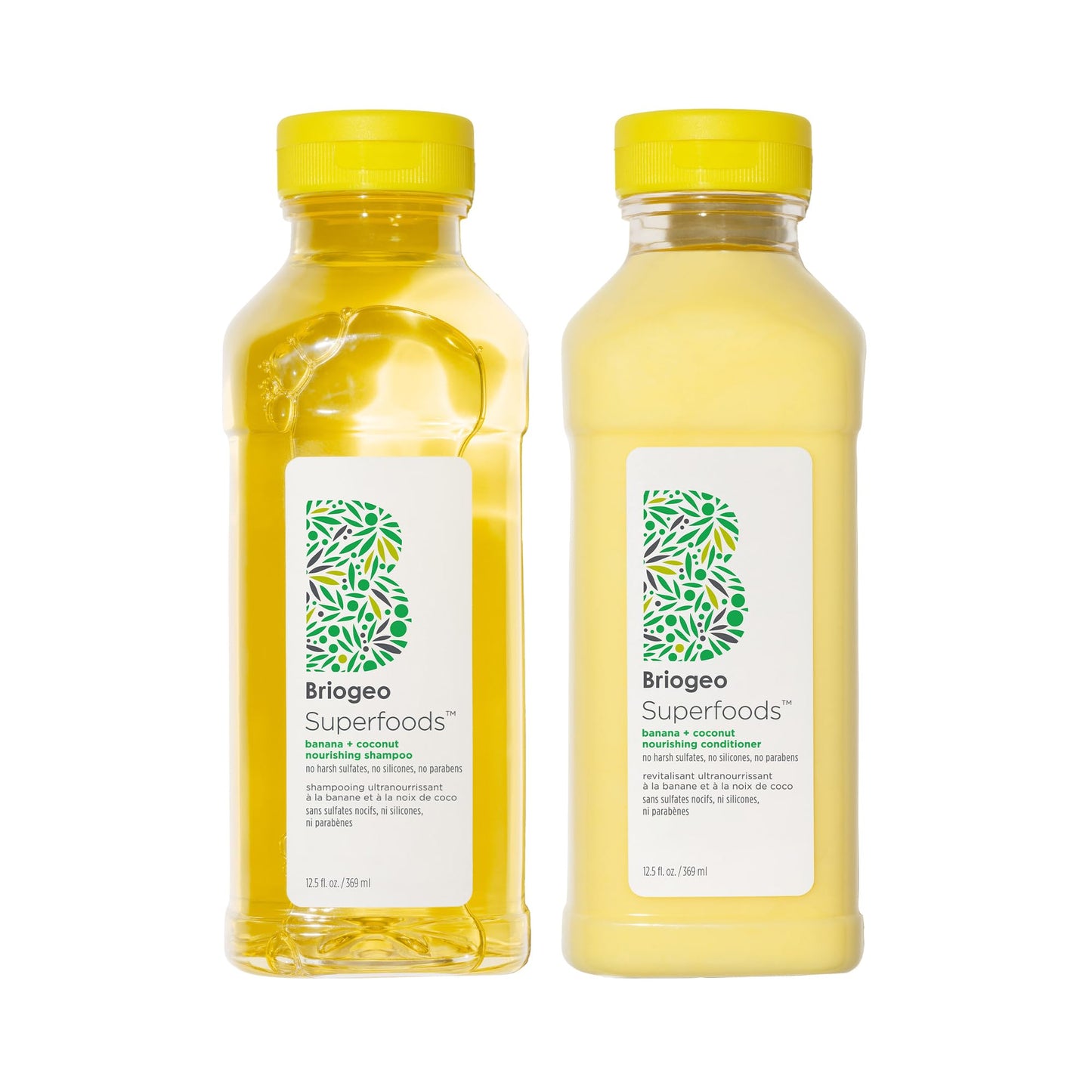 Briogeo Superfoods Banana + Coconut Hair Pack for Dry Hair | Nourishing Shampoo & Conditioner Duo | Hydrating & Shine-Boosting | Vegan & Cruelty-Free | 2 x 12.5 fl oz