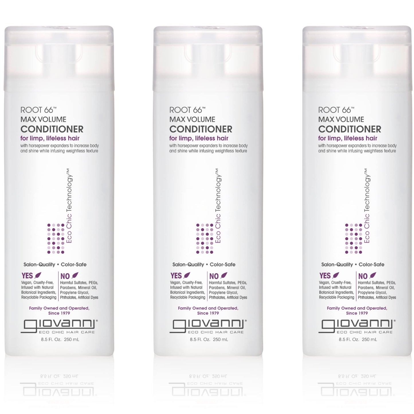 GIOVANNI 2chic Root 66 Max Volume Conditioner - Conditioner for Fine Hair, Helps Strengthen & Protect Fine, Lifeless Hair, Volumizing Conditioner, Natural Botanical Ingredients - 34 Fl Oz (4 Pack)