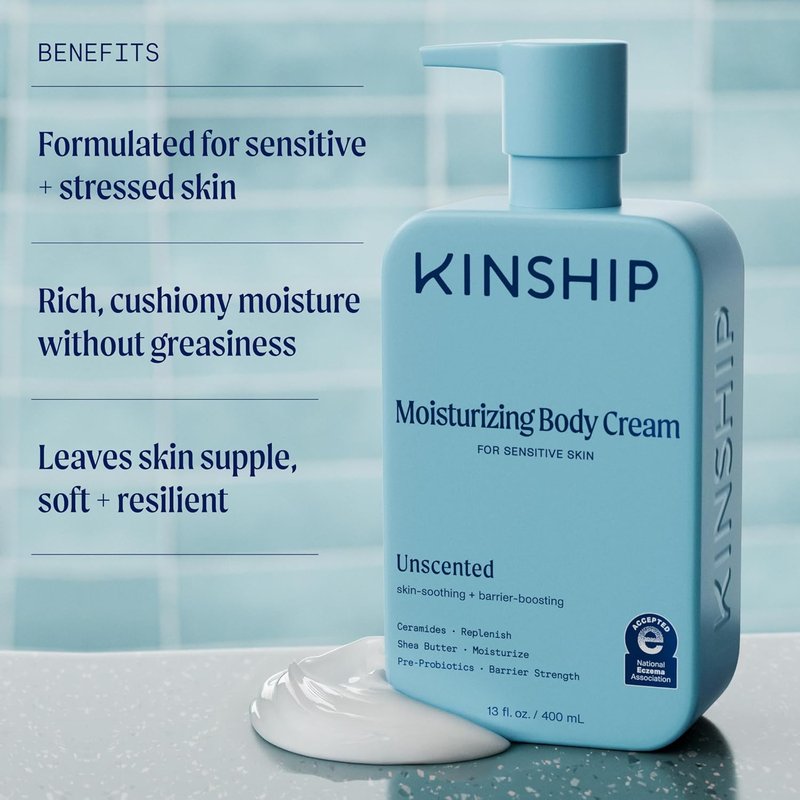 Gentle Moisturizing Body Lotion for Sensitive Skin - Eczema Relief | Fragrance-Free Shea Butter Cream, 13 oz