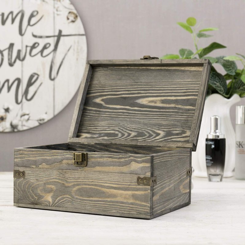 Essential Oil Bottle Storage Box - 24 Slot Vintage Gray Wooden Organizer | Holds Up to 30 mL Bottles