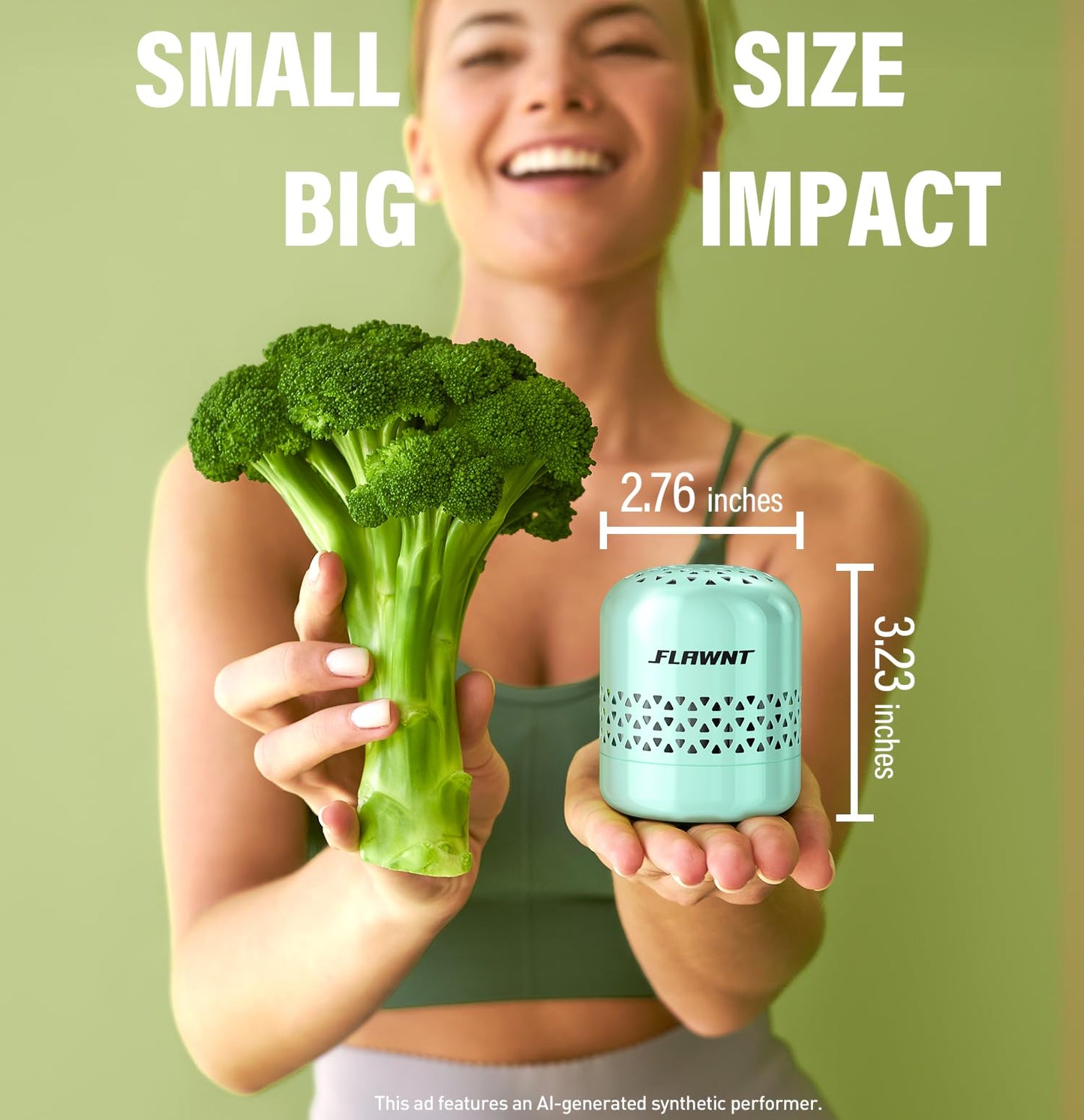 FLAWNT Refrigerator Deodorizer - Long Lasting Fridge Odor Eliminator and Smell Absorber, No Need Baking Soda Replacement, Works as Freezer Freshener & Organizer Accessory Green