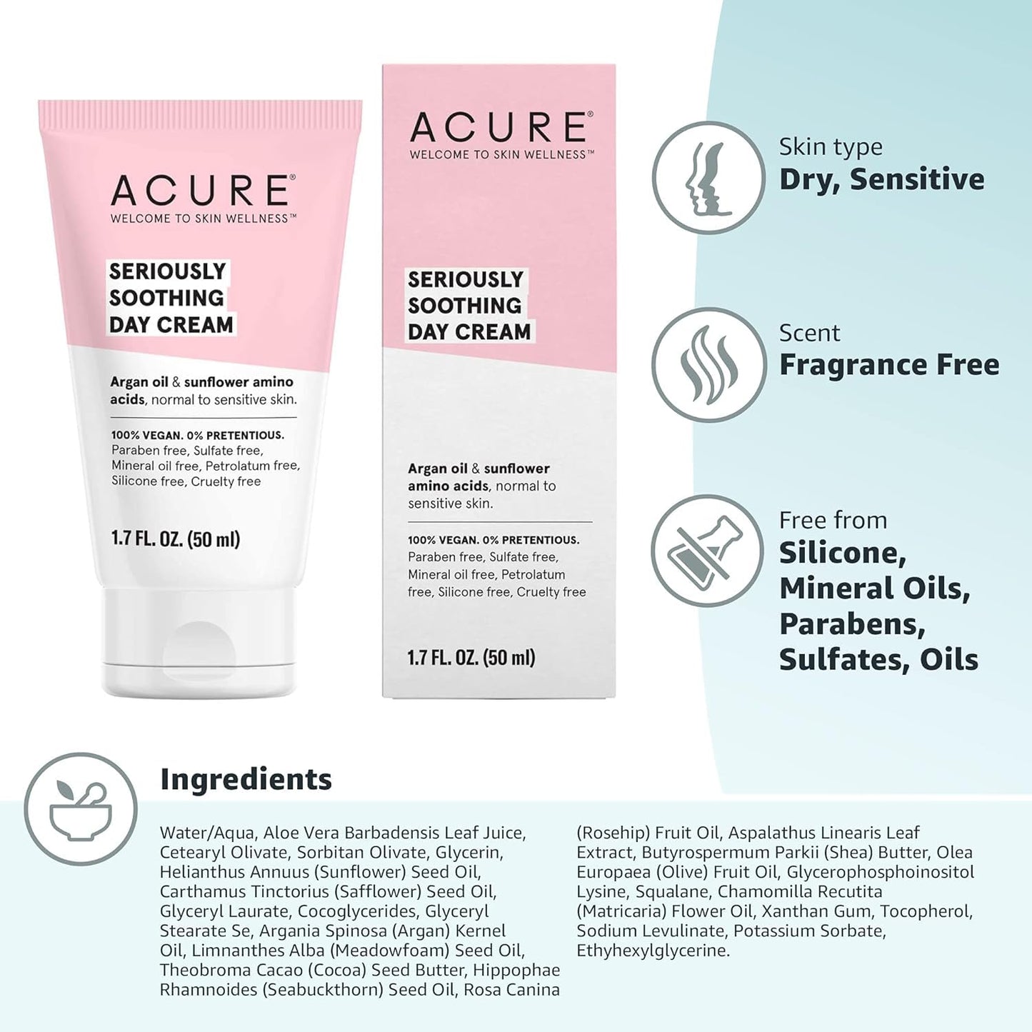 Acure Seriously Soothing Day Cream - Daily Hydrating Facial Cream
