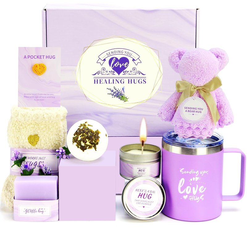 Valentines Day Gifts for Her - Romantic Self Care & Spa Gift Basket for Wife, Girlfriend, Women - Relaxation Recovery Care Package for Mom, Friend, Sister - Birthday, Thinking of You Gift Box