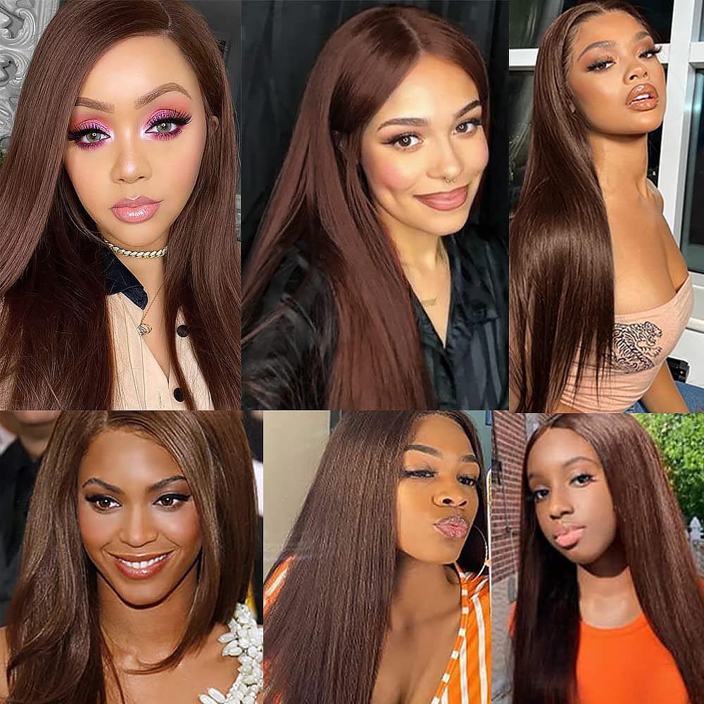 Straight Human Hair Bundles 26 Inch Straight Single Bundle #4 Chocolate Brown Human Hair Unprocessed Native Virgin Hair 100g Total 1 Extension Double Weft Human Hair Extensions for Women