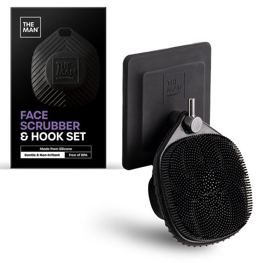 The Man Silicone Face Scrubber with Hook for Men, Face Cleansing Brush